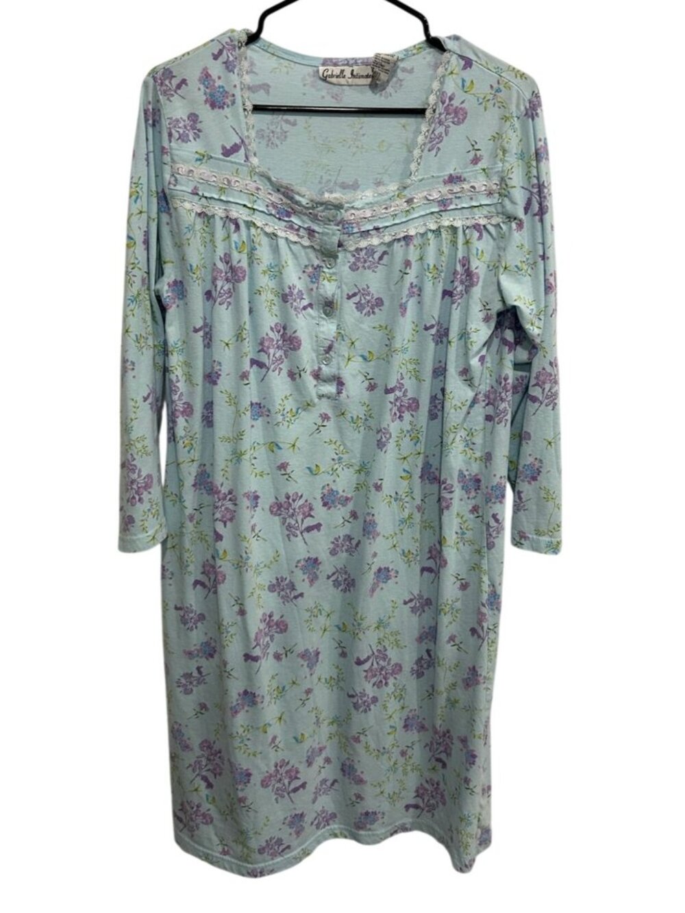 Gabrielle Intimates Large Floral Print Laced Nightgown Cottagecore Romanticcore
